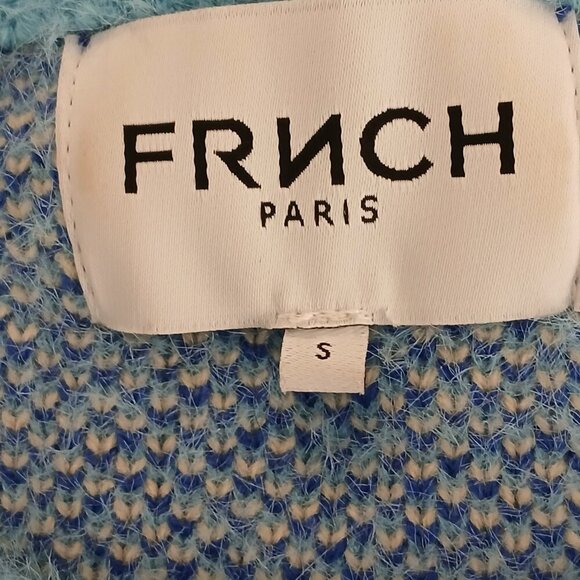FRNCH MAIKO CHUNKY BLUE WAVE SOFT KNIT OCEANA SWEATER SIZE SMALL - Picture 4 of 8